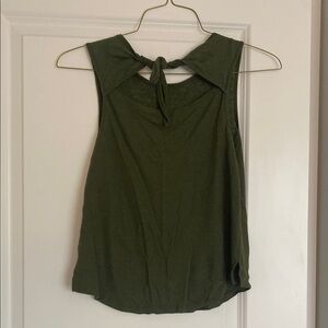 Olive Green Sleeveless Top Open Back